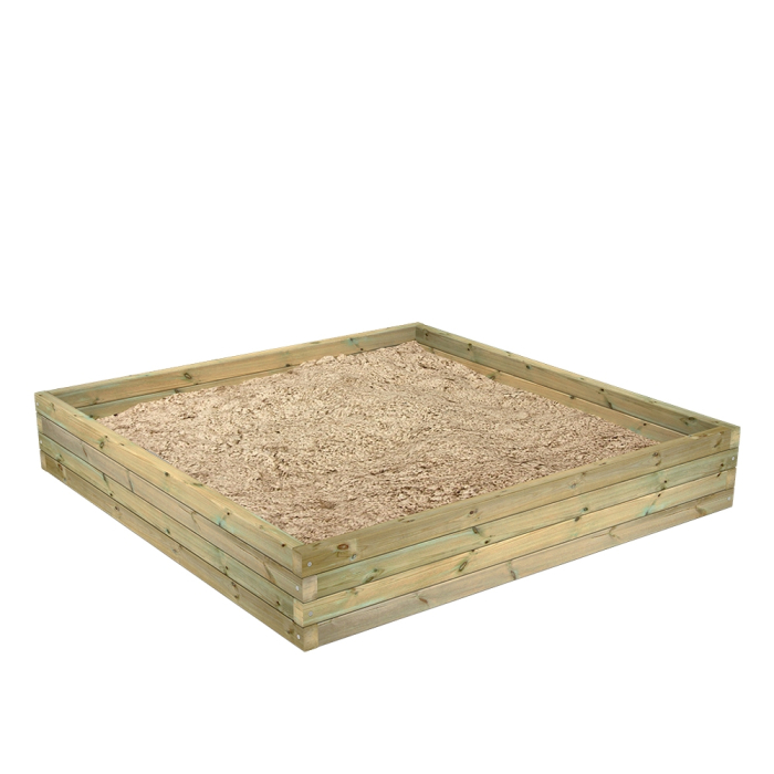 BuddyBox Bac à sable avec couvercle 160x160x29 cm  850003