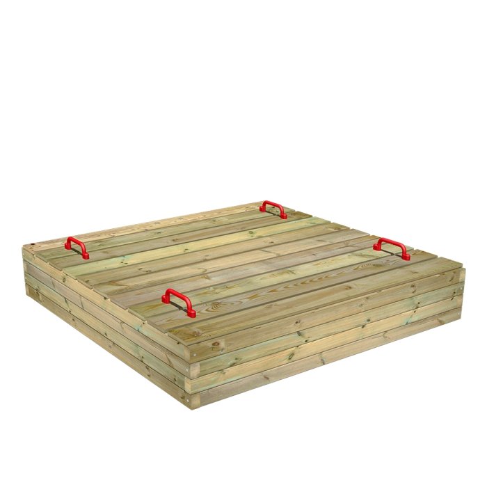 BuddyBox Bac à sable avec couvercle 160x160x29 cm  850003